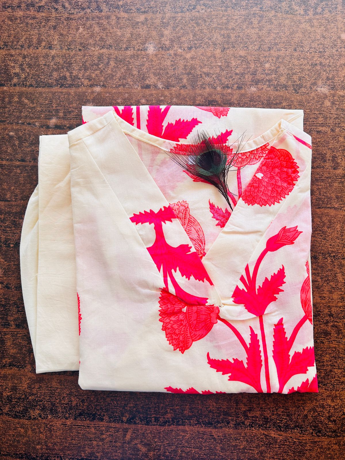 Pink Printed Cotton Co-Ord Set
