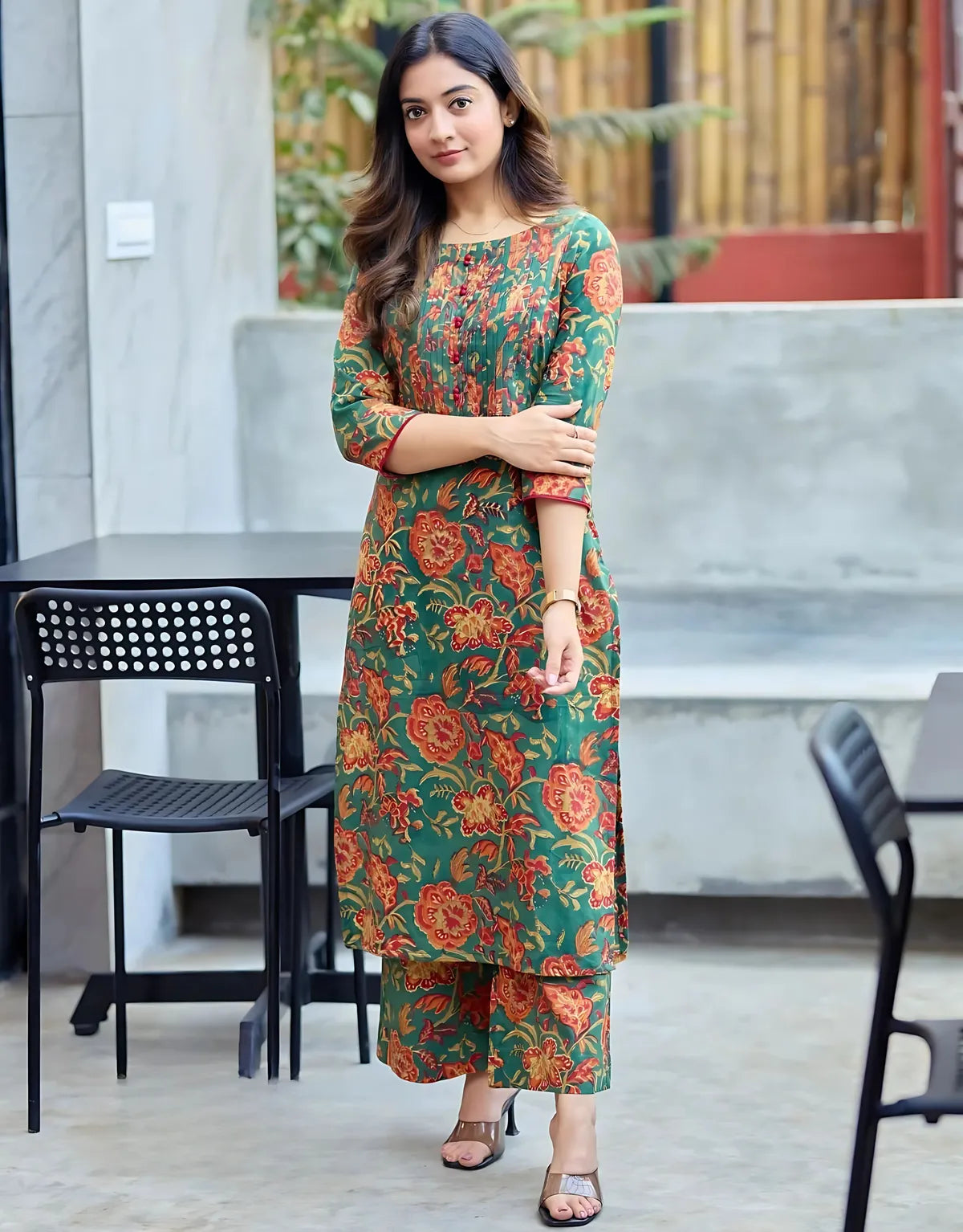 Gul Green Kurti Set