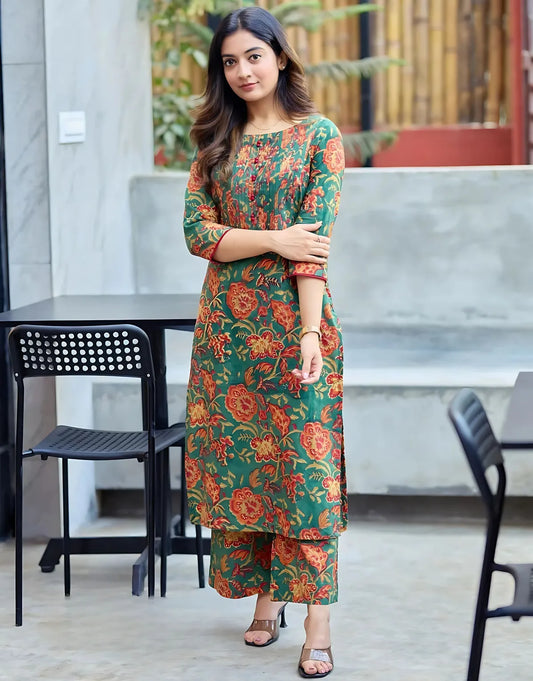 Gul Green Kurti Set
