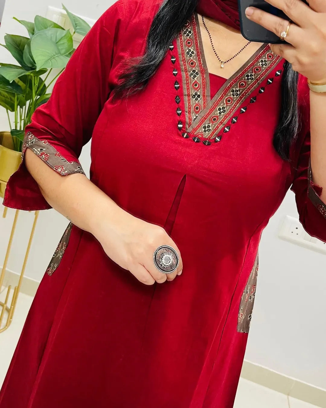 Designer Kutch Style Applique Work Cotton Suit