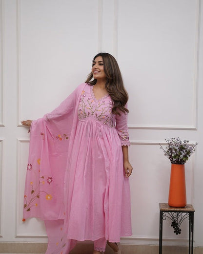 Beautiful Embroidery and Sequence Work Kurta Set For Women