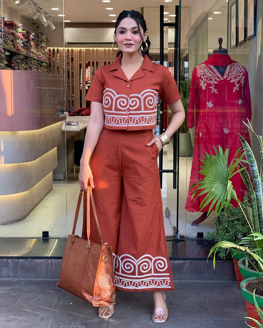 Premium Cotton Co-ord Set (Orange)