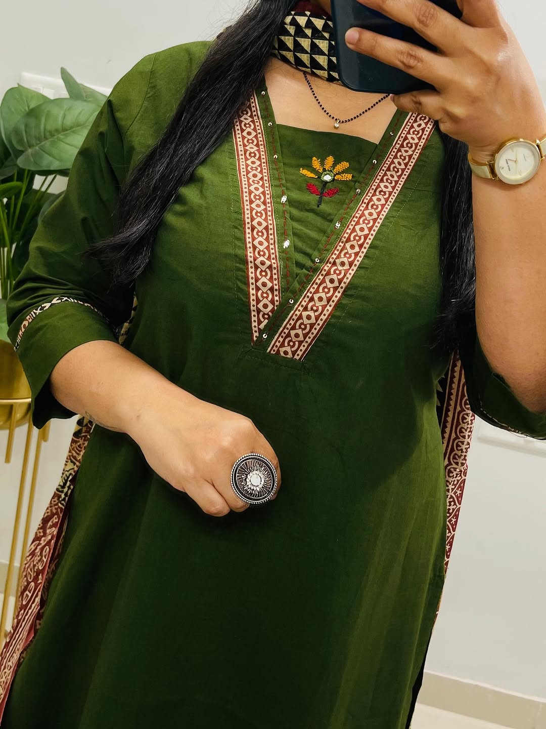 Green Embroidered Kurta Palazzo Set with Dupatta for Women